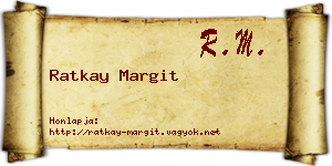Ratkay Margit névjegykártya